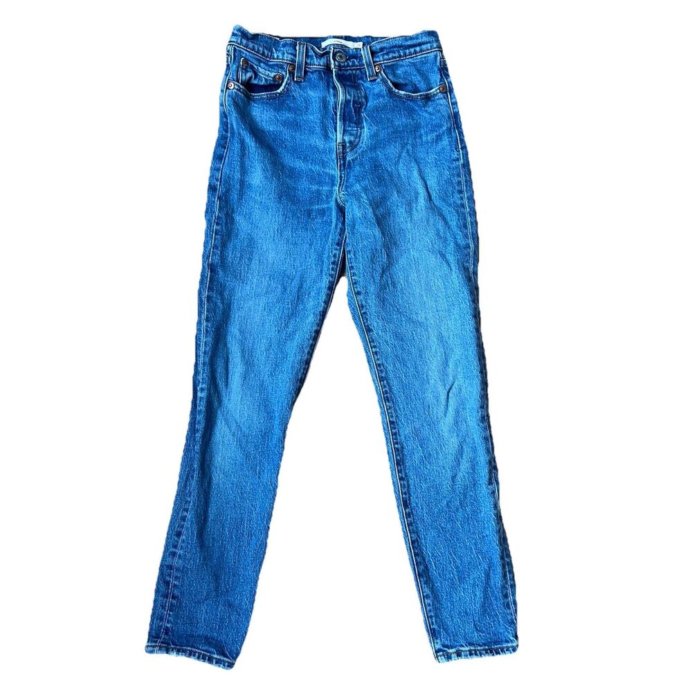 Levis Wedgie Straight Jeans Summer Love Medium Wash High Rise Button Fly Size 26